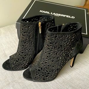 Karl Lagerfeld open toe ankle boots size 8